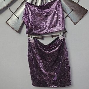 Iris Basic Sparkling Purple Sequin Set